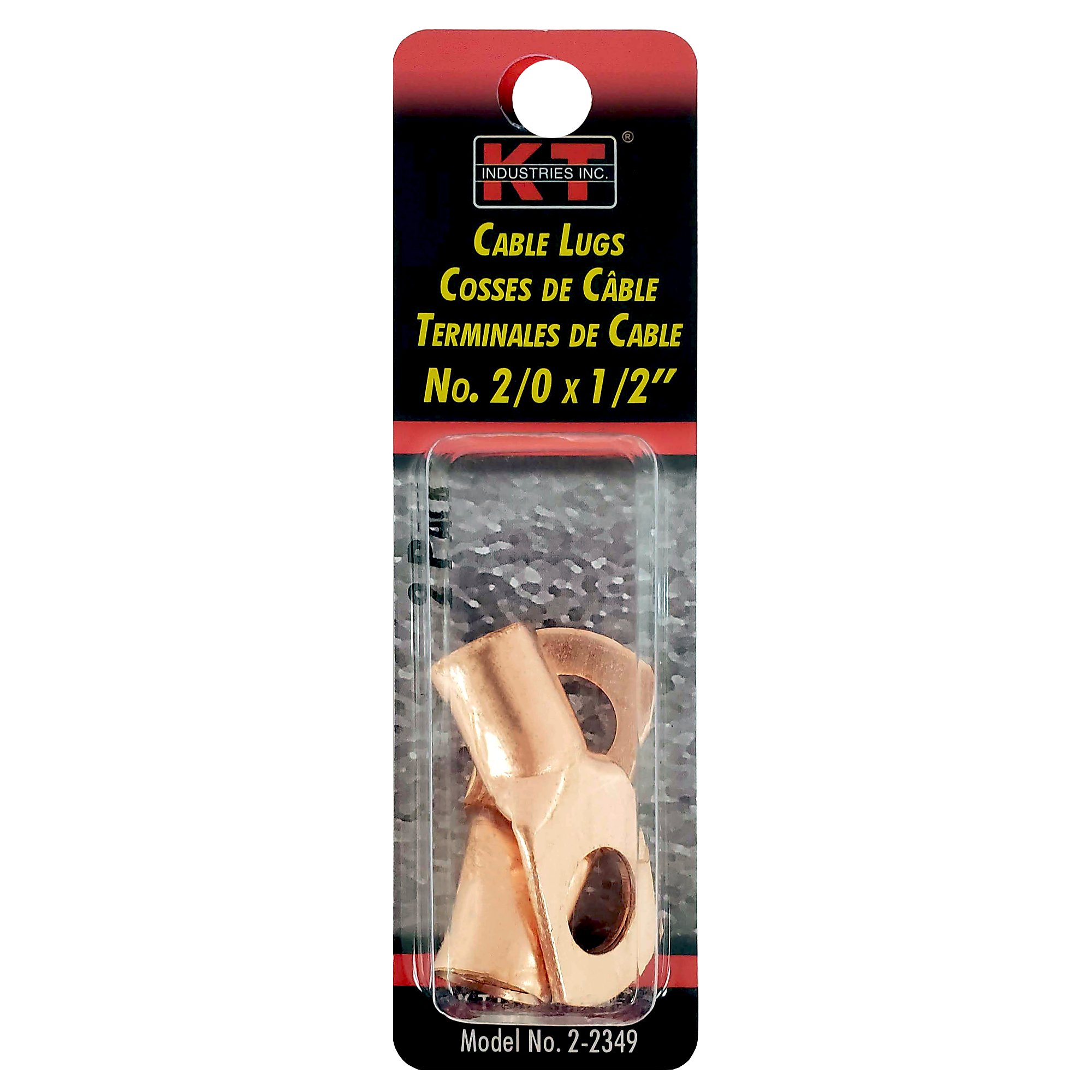 K-T Industries Cable Lugs, 2/0 x 1/2in., 2-Pk., Model# 2-2349